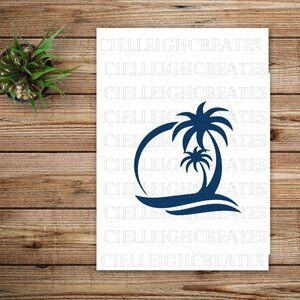 *2 for $20* Palm Tree Sun Ocean vinyl decal Handcrafted